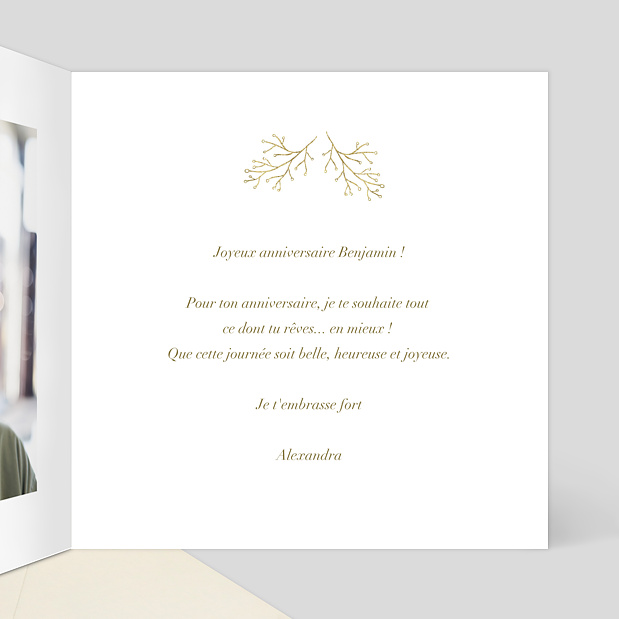 Carte Anniversaire Sensibilité Ocre Intérieur Droit