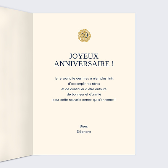 Carte anniversaire Timeline Intérieur Droit
