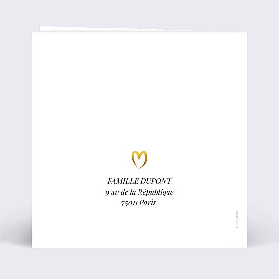 Carte anniversaire Ligne Ocre Verso