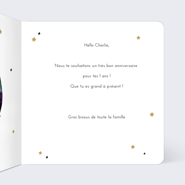 Carte Anniversaire Petit Astronaute Intérieur Droit