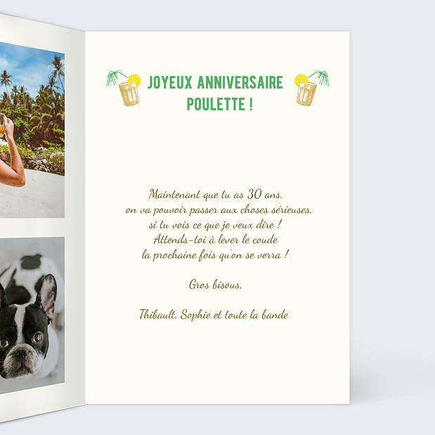Carte Anniversaire Anni Verre Saire Intérieur Droit