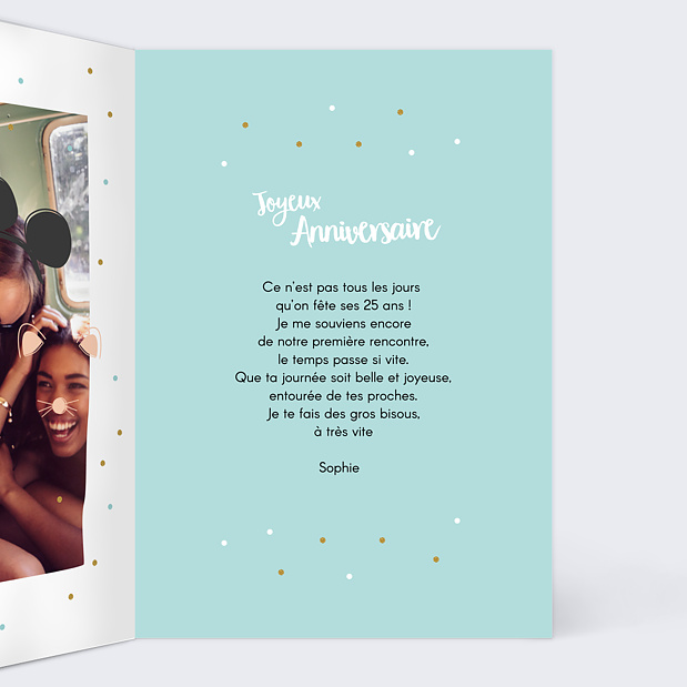 Carte Anniversaire Pétillante Intérieur Droit