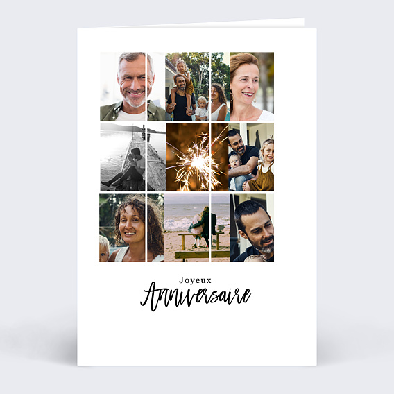 Carte anniversaire Multiphoto Chic