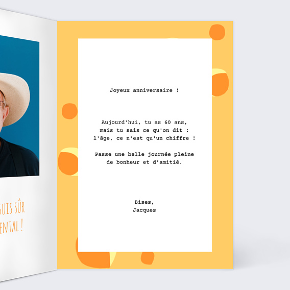 Carte anniversaire Say Cheeese Intérieur Droit