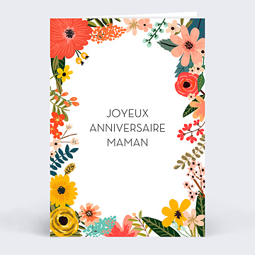 Invitation Anniversaire Bouquet Printanier Popcarte Invitation Anniversaire Bouquet Printanier Popcarte
