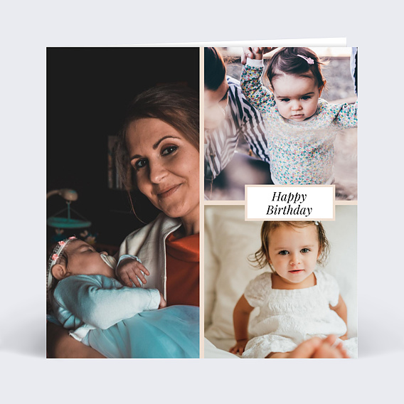 Carte anniversaire enfant Étiquette Poudrée