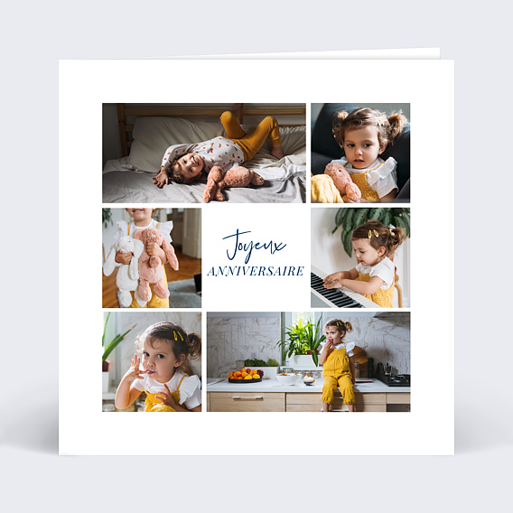 Carte anniversaire enfant Multiphotos Chic