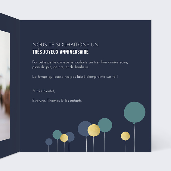 Carte anniversaire Balloons Intérieur Droit