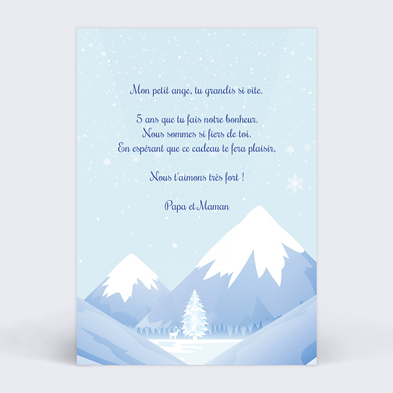 Carte anniversaire enfant Reine des Neiges Verso