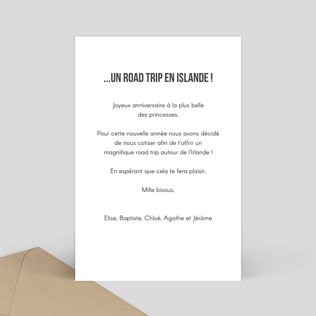 Carte Anniversaire Typographie Cadre - Bon Pour Verso