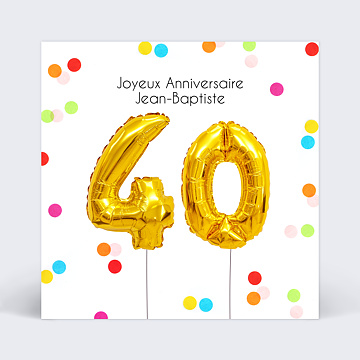 Carte virtuelle anniversaire Party 40