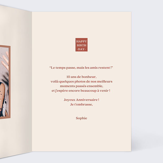 Carte Anniversaire Classique Femme Intérieur Droit