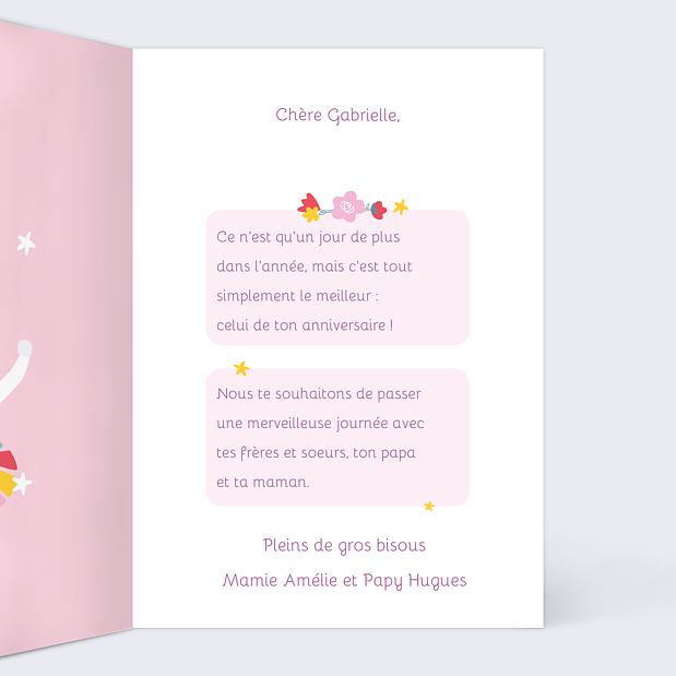 Carte Anniversaire Licorne Arc-en-ciel Photo Intérieur Droit
