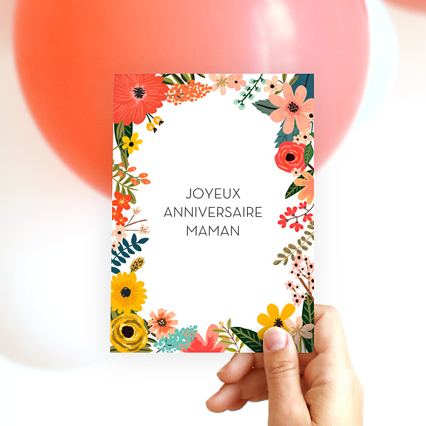 Carte Anniversaire Bouquet Printanier