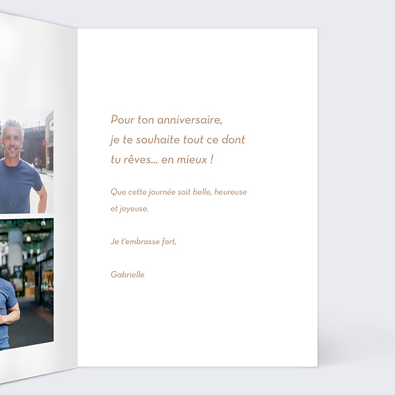 Carte anniversaire Élégance Ocre Intérieur Droit