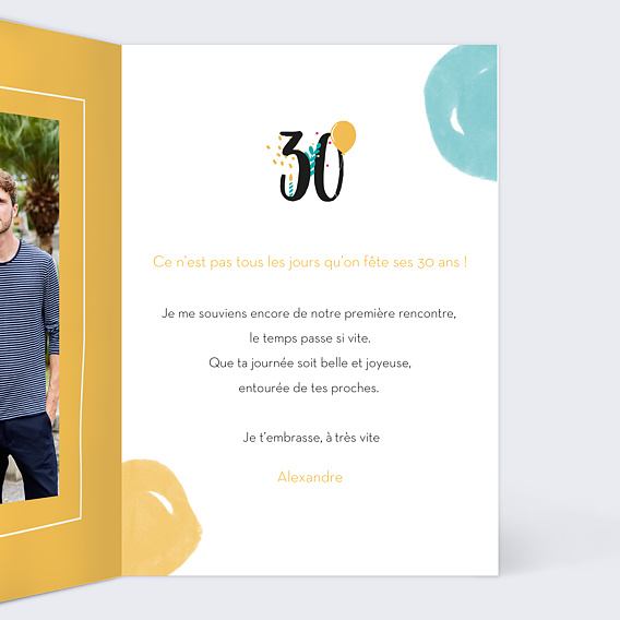 Carte anniversaire Multicolore Intérieur Droit