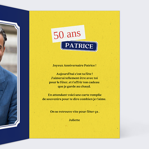 Carte anniversaire Ricard Intérieur Droit