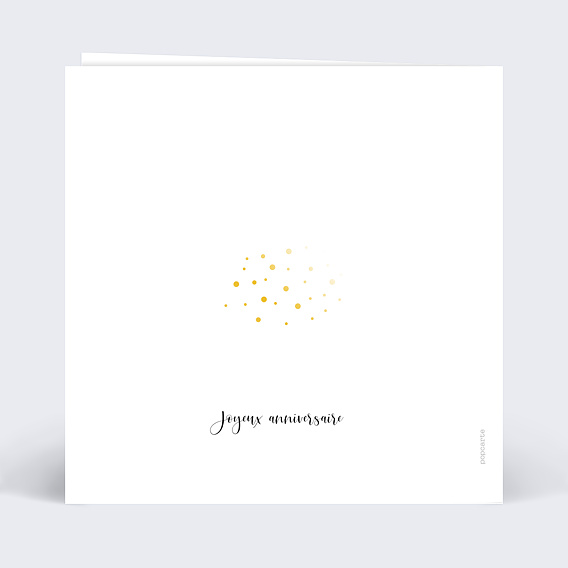 Carte anniversaire Dorure Pois Verso