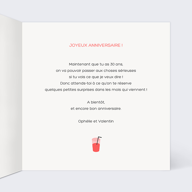 Carte Anniversaire Rebus Intérieur Droit