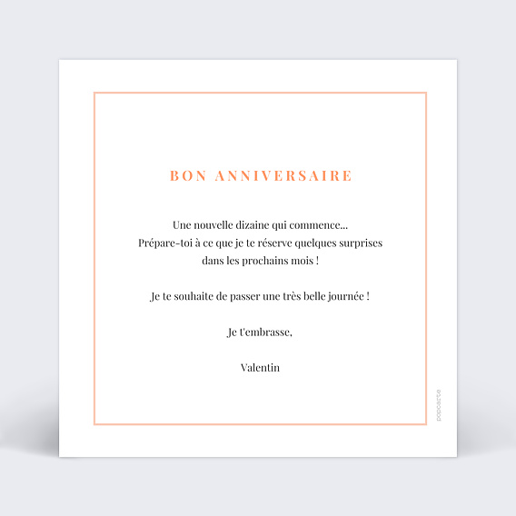 Carte anniversaire Joli Filet Verso