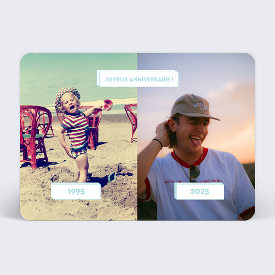 Carte anniversaire Double Filet Après 4