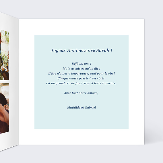 Carte anniversaire Lovely Summer Intérieur Droit