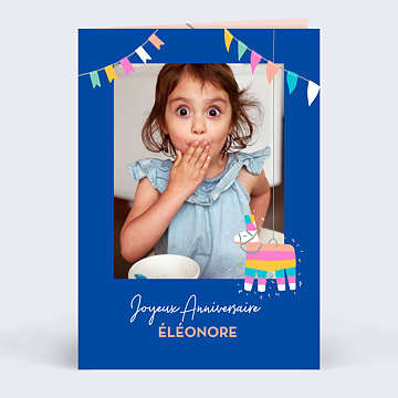 Carte Anniversaire enfant Lama Pinata Photo