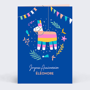 Carte Anniversaire enfant Lama Pinata 