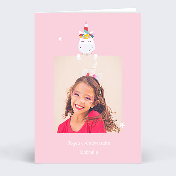 Carte Anniversaire enfant Licorne Arc-en-ciel Photo