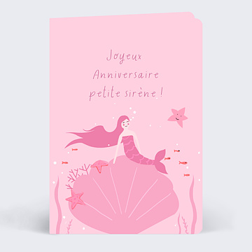 Carte Anniversaire enfant Petite Sirène