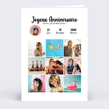 Carte anniversaire adulte Tendance