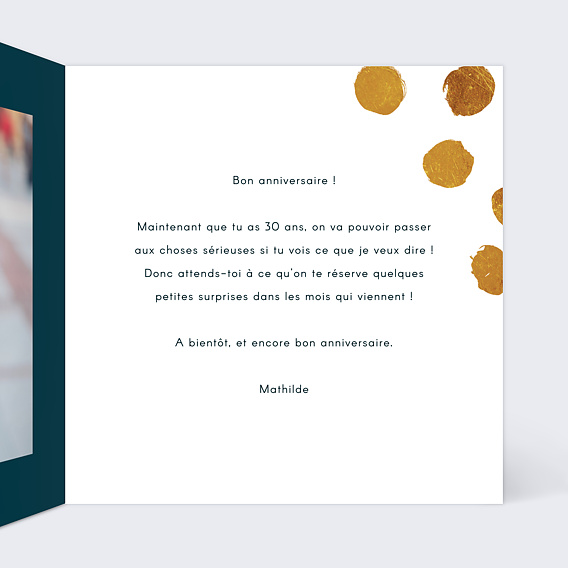 Carte anniversaire Graphique Chic Intérieur Droit