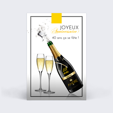 Carte virtuelle anniversaire Champagne