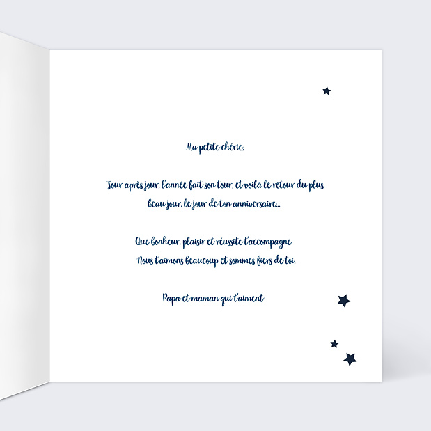 Carte Anniversaire Bonne Étoile Intérieur Droit