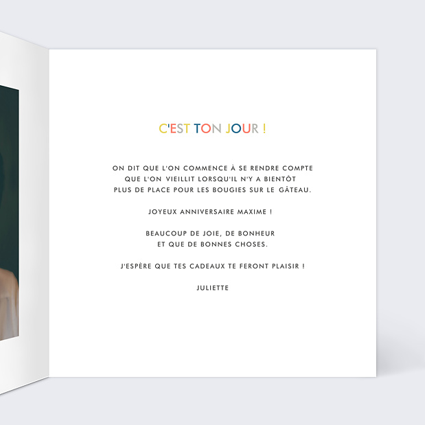 Carte Anniversaire Bougie Surprise Intérieur Droit