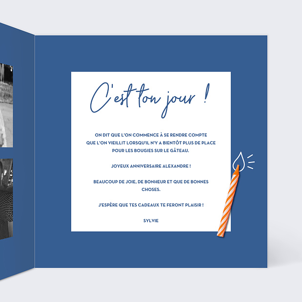 Carte Anniversaire Bougie Intérieur Droit