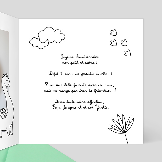 Carte Anniversaire Coloriage Dinosaure Intérieur Droit