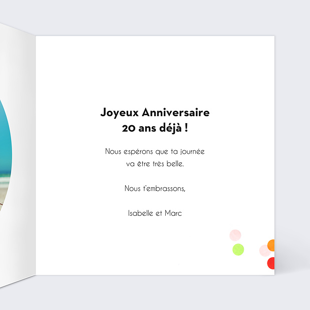 Carte Anniversaire Party 20 Intérieur Droit