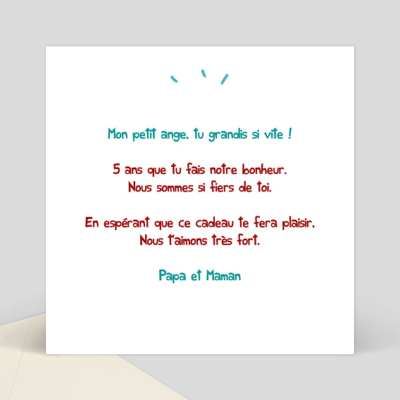 Carte anniversaire enfant Points à relier Verso