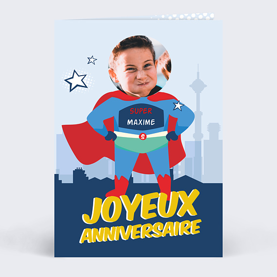 Carte Anniversaire enfant Super Héros