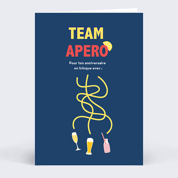 Carte anniversaire adulte Team Apéro