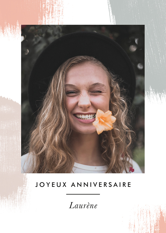 Carte Anniversaire Traits de Peinture