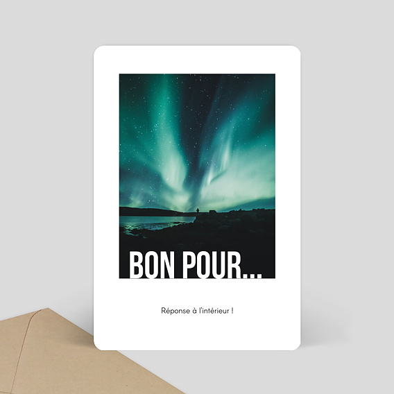 Carte anniversaire adulte Typographie Cadre - Bon Pour