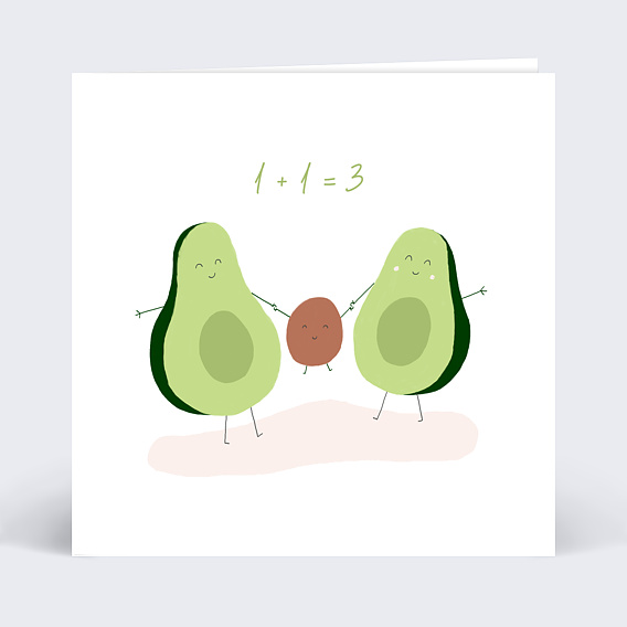Carte annonce grossesse Avocado Family