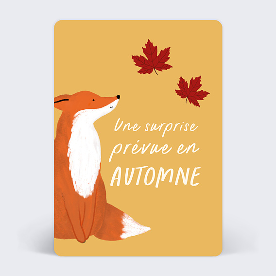 Carte annonce grossesse Bébé Automne