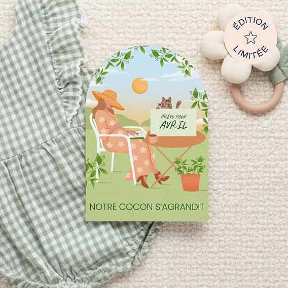 Carte annonce grossesse Bourgeon de printemps - Marion Blanc x Popcarte