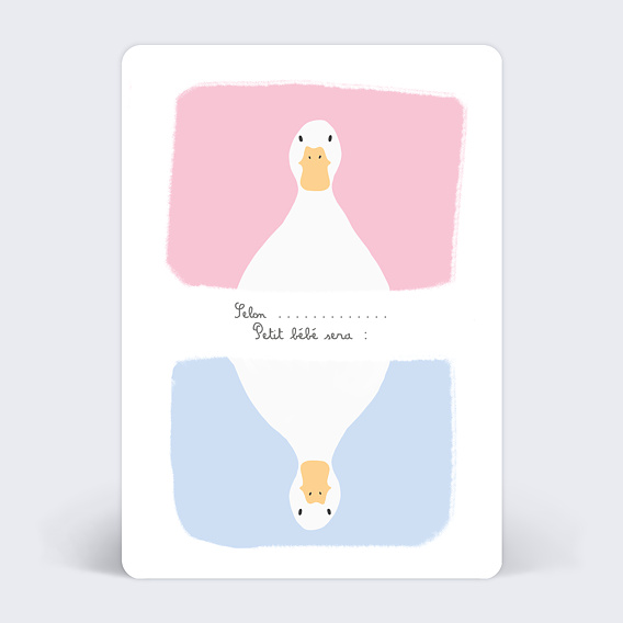 Carte annonce grossesse Carte Pronostic Rose et Bleu