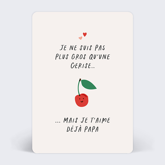 Carte annonce grossesse Cerise