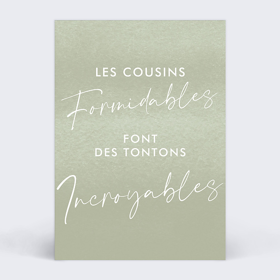 Carte annonce grossesse Cousins Formidables