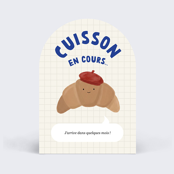 Carte annonce grossesse Cuisson en cours